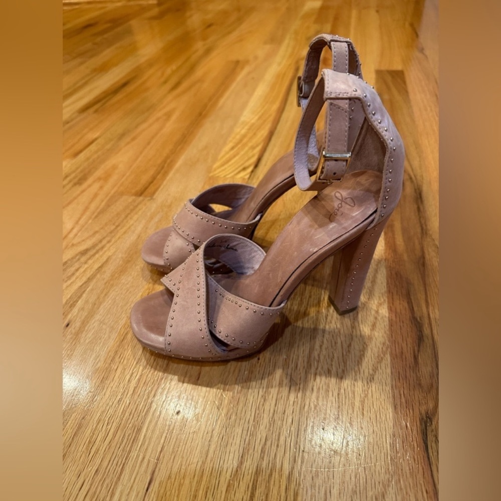 Joie nude studded strappy heels